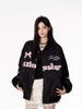 Women's American Star Embroidered Color Block Baseball Jacket – Spring/Fall
