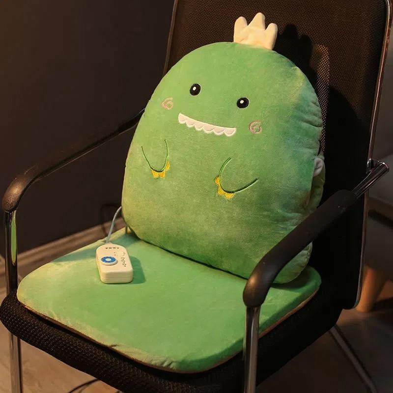 Heated Chair Cushion Plug-in Chair Cushion Thick Removable Washable Cute Cartoon Cushion Plush Chair Cushion Student Stool Cushion