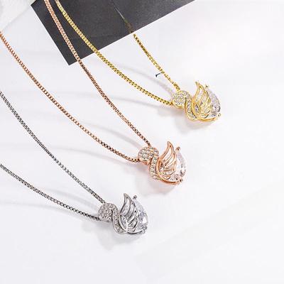 Elegante Zomer 2022 Diamanten Zwaan Ketting - Luxe Hanger & Veelzijdige Sleutelbeen Ketting voor Vrouwen