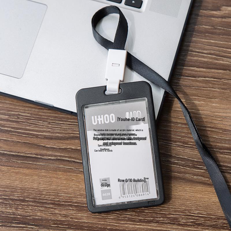Youhe 6638 Transparent Double-Sided Acrylic Lanyard Card Holder