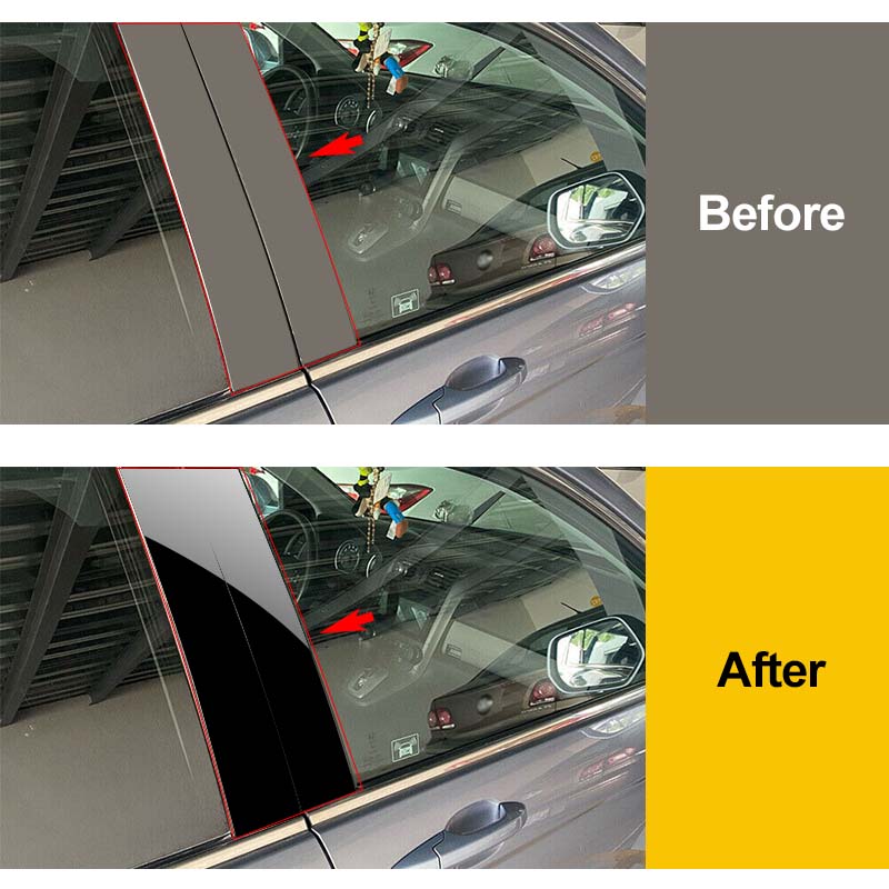 6Pcs Car Window Pillar Posts Door Trims Cover Fit For KIA Seltos 2020 2021 2022 2023 Auto BC Column Glossy Black Stickers Parts