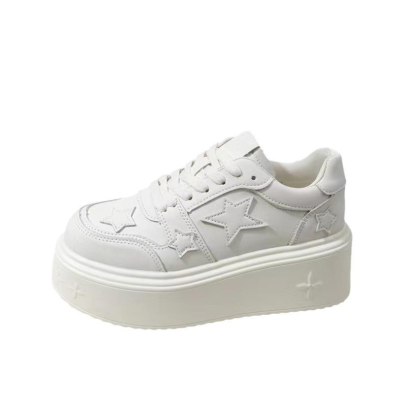 Shoes women's 2024 spring and autumn new design sense niche with skirt little white shoes thick sole heightening versatile high sense