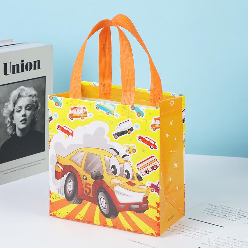StoBag, Cartoon Car Themed Gift Tote Bags, Fun, Eco-Friendly, Reusable For Children's Day, Birthday, Party Supplies, Packaging