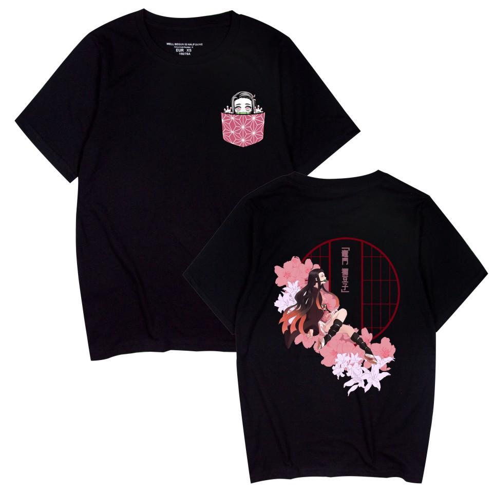 Japan cartoon comics Demon Slayer anime print short-sleeved T-shirt for men and women casual sportswear 0045