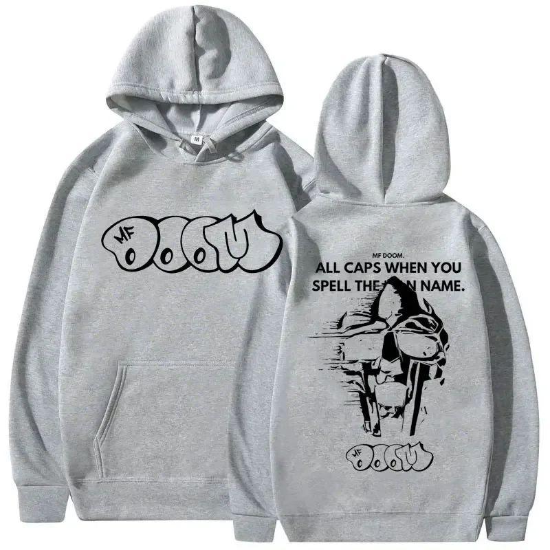 Rapper Mf Doom Madlib Madvillain Metal Mask Graphic Hoodie Harajuku Hoodie Men Vintage Sweatshirts Streetwear Y2K Regular Fit