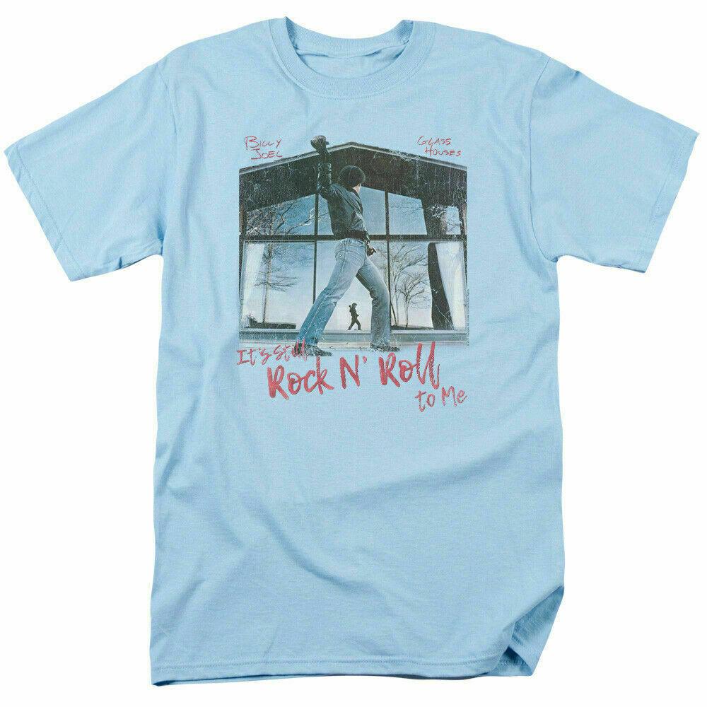 26 Billy Joel Glass Houses T Shirt Officially Licensed Rock Band Merch Light Blue Unisex T-Shirt M