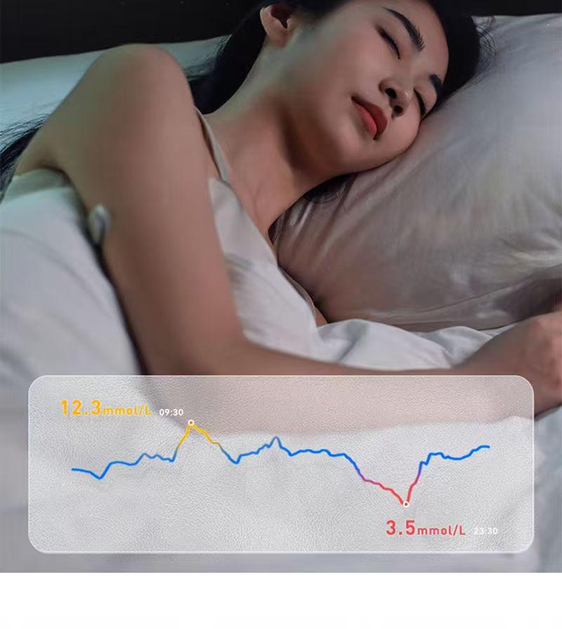 Outai M8 Smart Blood Glucose Monitor: High Precision, 24-Hour Continuous Tracking for Home Use.