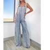 European and American Fashion New Loose Casual Wide Leg Jeans Women Casual Jumpsuit