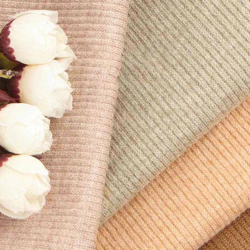 100x160cm Elastic Imitation Cashmere Knitted Fabric Woolen Spandex Thick Rib Fabric For Diy Sewing Winter Warm Cardigan Sweaters