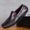 2024Classic casual men's leather shoes, lightweight and non slip, one foot stepping loafers, comfortable driving flat shoes