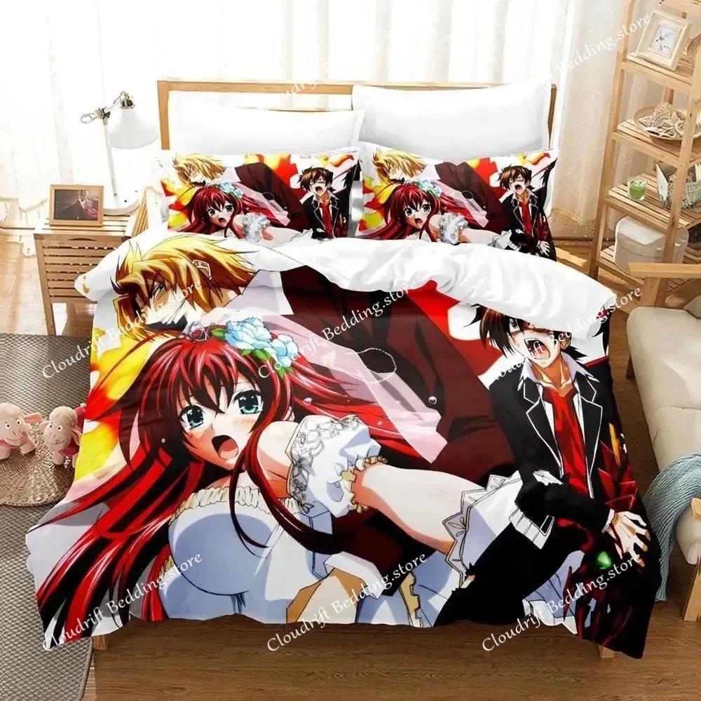 Nytt Kawaii High School DxD Sängklädesset Enkelt Twin Full Queen King Size Sängset Vuxen Barn Sovrum Täcke Set Anime Säng