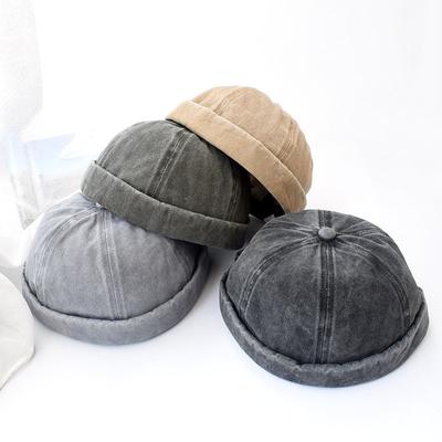 Cotton Beanie Cap για άντρες Brimless Sailor Fisherman Hat Rolled Cuff Harbor No Visor Skullcap