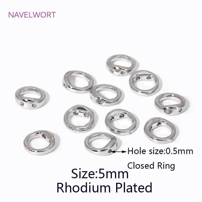 18K Gold Plated Brass Double Hole Connector Rings,End Bead Tip,For Jewelry Making Supplies DIY Pearl Bracelet Necklace Accessory