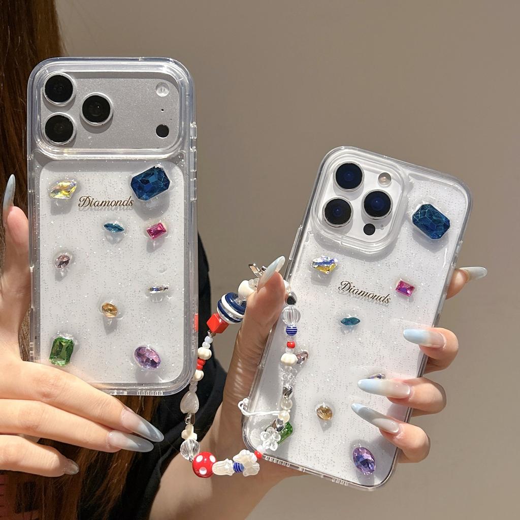 Colored diamond lanyard suitable for apple 11promax mobile phone case iphone11pro creative fashion small fresh