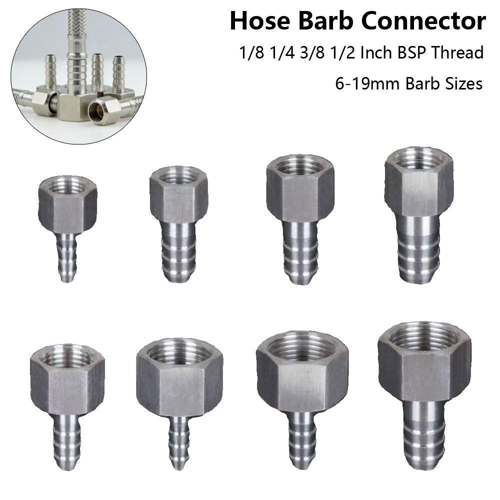 1Pcs Silver Tone Pipe Fitting Connector Stainless Steel Pipe Fitting for Hose Connection