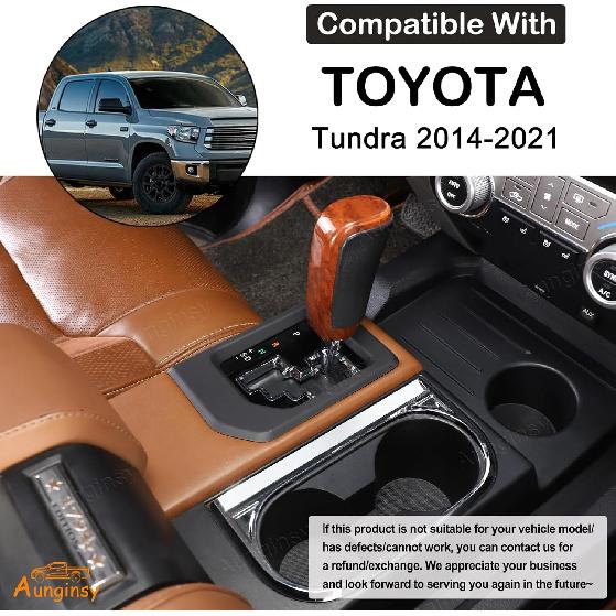 Aunginsy Gear Shift Panel Trim Cover Fit Toyot@a Tundra 2014-2021 Car Gear Shift Console Anti-Scratch Panel Frame Gear Shift Panel Decoration Cover