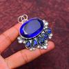 Blue Sapphire Gemstone Pendant : 925 Sterling Silver Handmade Jewelry Pendant