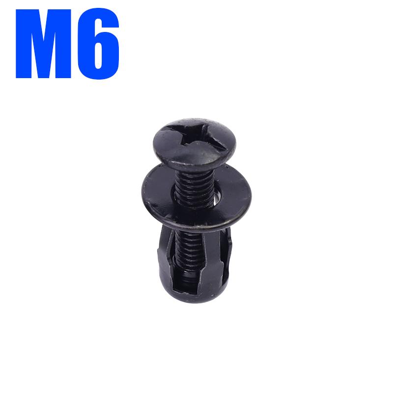Car License Plate Screws Mounting Kit M4 M5 M6 Universal Auto Fastener Expansion Nuts Carbon Steel Black Bolts for Bumper Frame