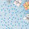 200PCS Number 7 Confetti, Blue Glitter 7th Birthday Paper Confetti, Silver Circle Cut Out for Birthday, 7th Anniversary Party Decoration