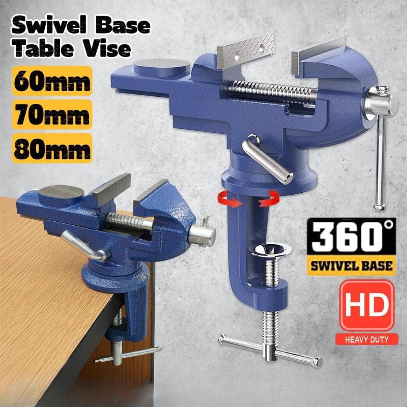 60mm 70mm 80mm Ragum Clamp Vice Swivel Base Table Vise Clamp Heavy Duty Woodworking Clamp Table Work Bench