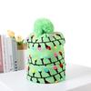 Christmas Decorations Flanged Ball Knitted Hat ED Light Hat Adult Children's Hat, Children's Glowing Christmas Hat