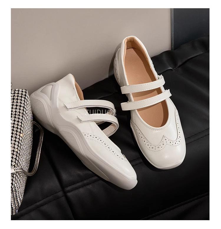 Silver Platform Inner Height-increasing Shoes 2025 New French Retro Mary Jane Casual Sports Ballet Single Shoes Women