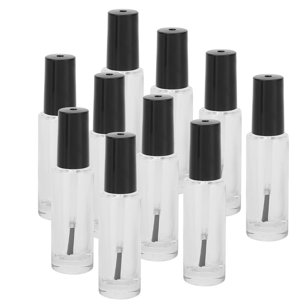 10pcs 8ml Empty Nail Polish Glass Bottles Accessory with Brush Cap Mixing Balls Funnel