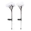 2pcs Camellia Lights Solar Waterproof Outdoor Decorative Fairy Flower Lights for Garden White