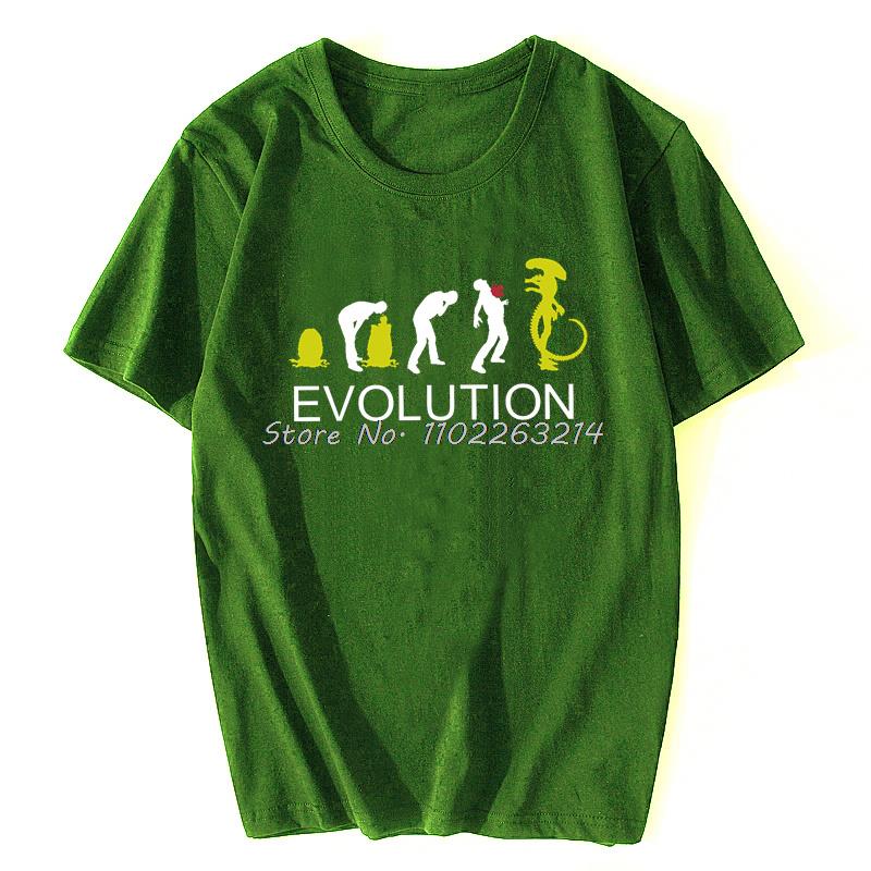 Mann Frau Mode T-Shirt Lustige Evolution von Alien Herren Sci-Fi- T-Shirt Herren Freizeit Tops Männlich Sommer Übergroßes T-Shirt Ropa