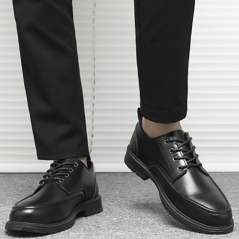 Business Men's Leather Dress Shoes Brogue FlatMale Casual Formal Shoe Black Summer Sale Footwear Offer Size 45 New In Cowhide