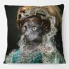 Federa Cuscino Pittura Ritratto Animali Cani Corte Reale Europea Cuscino Decorativo Gatto Vintage per Divano