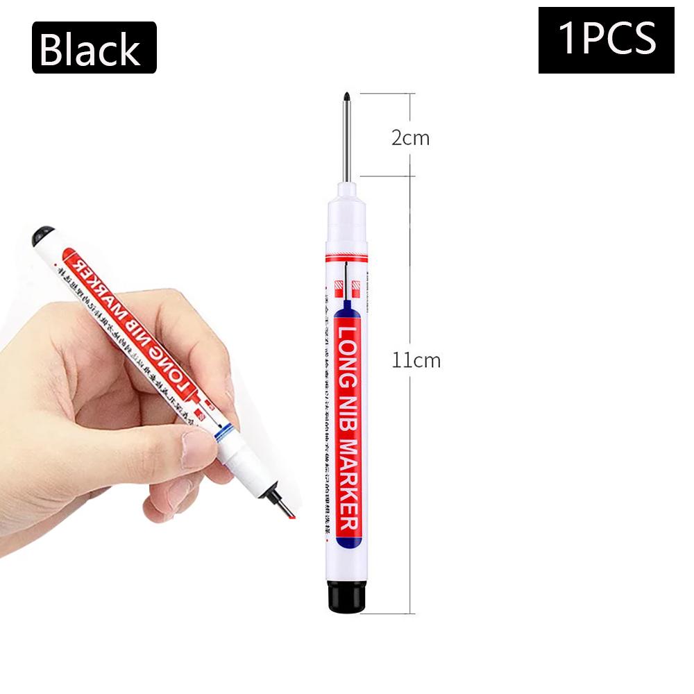 1/2/4/6/8Pcs Long Head Markers Pen Bathroom Woodworking Decoration Multi-purpose Deep Hole Marker Pens Red/Black/Blue/Green Ink
