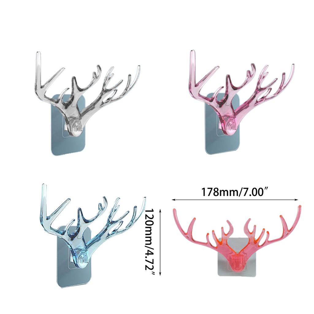 Self Adhesive Wall Hook Without Drilling Coat Bag Bathroom Door Kitchen Towel Hanger Deer Head Hook Storage Accessories