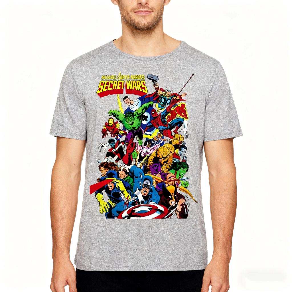 Marvel Fashion Trend Men's T-shirt, Pure Cotton, Comfortable, High-quality Short-sleeved, Casual and Breathable for Men