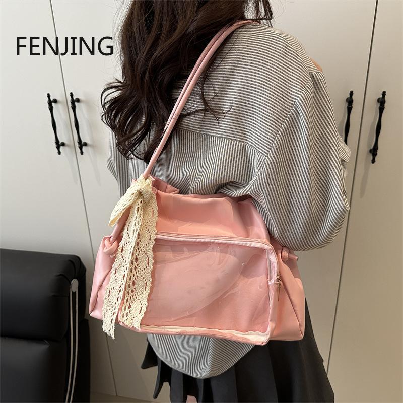 Y2k Japanese Harajuku Shoulder Bag Womens Transparent Totes Bag Girls School Crossbody Bags for Women Female Designer Handbags