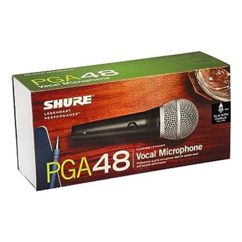 Shure PGA48-LC Cardioid Dynamic Vocal Microphone (No Cable Included)