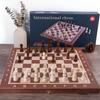 Reversible Wooden Board for Chess,24 Interlocking Wooden Checkers and 32 Standard Chess Pieces for Age 8 To Adult for Family Fun