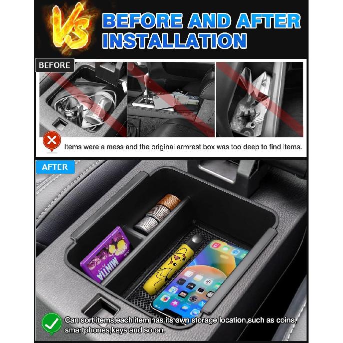 Karltys Center Console Organizer Tray For Mitsubishi Outlander -2025 2026 Accessories (NOT For Outlander Sport) Middle Console Organizer Armrest