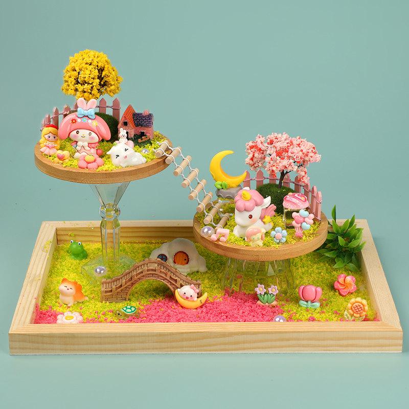 Sky Garden Double Layer DIY Micro Landscape Kit for Children's Handmade Desktop Ornaments.