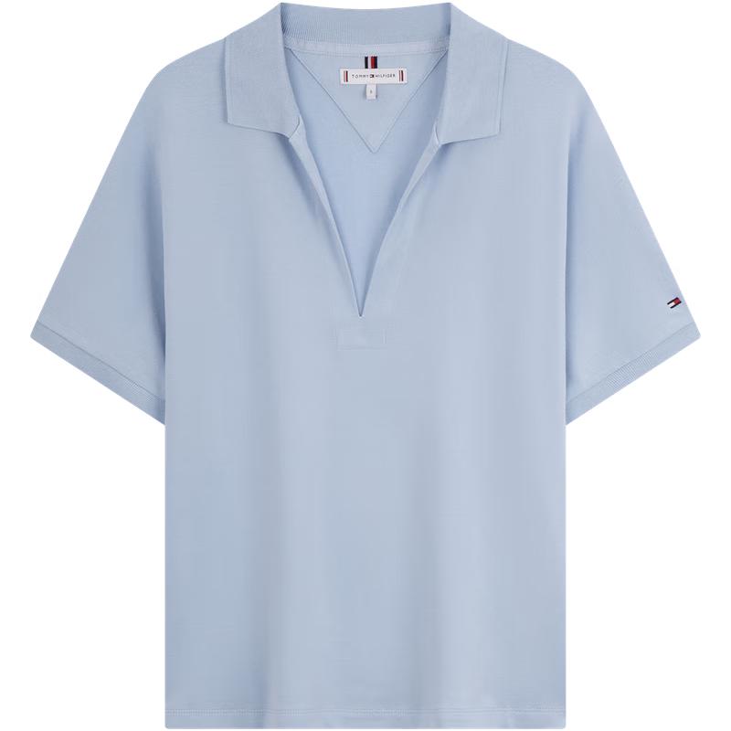 Tommy Hilfiger Women's 2025 S/S Premium Lyocell V-Neck Polo Tee