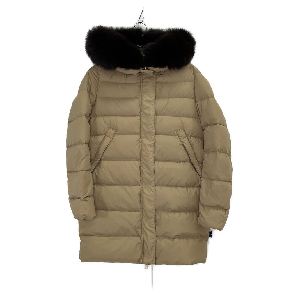 DUVETICA Brown DONNA Fur Hooded Down Coat Coat 38 beigeUsed