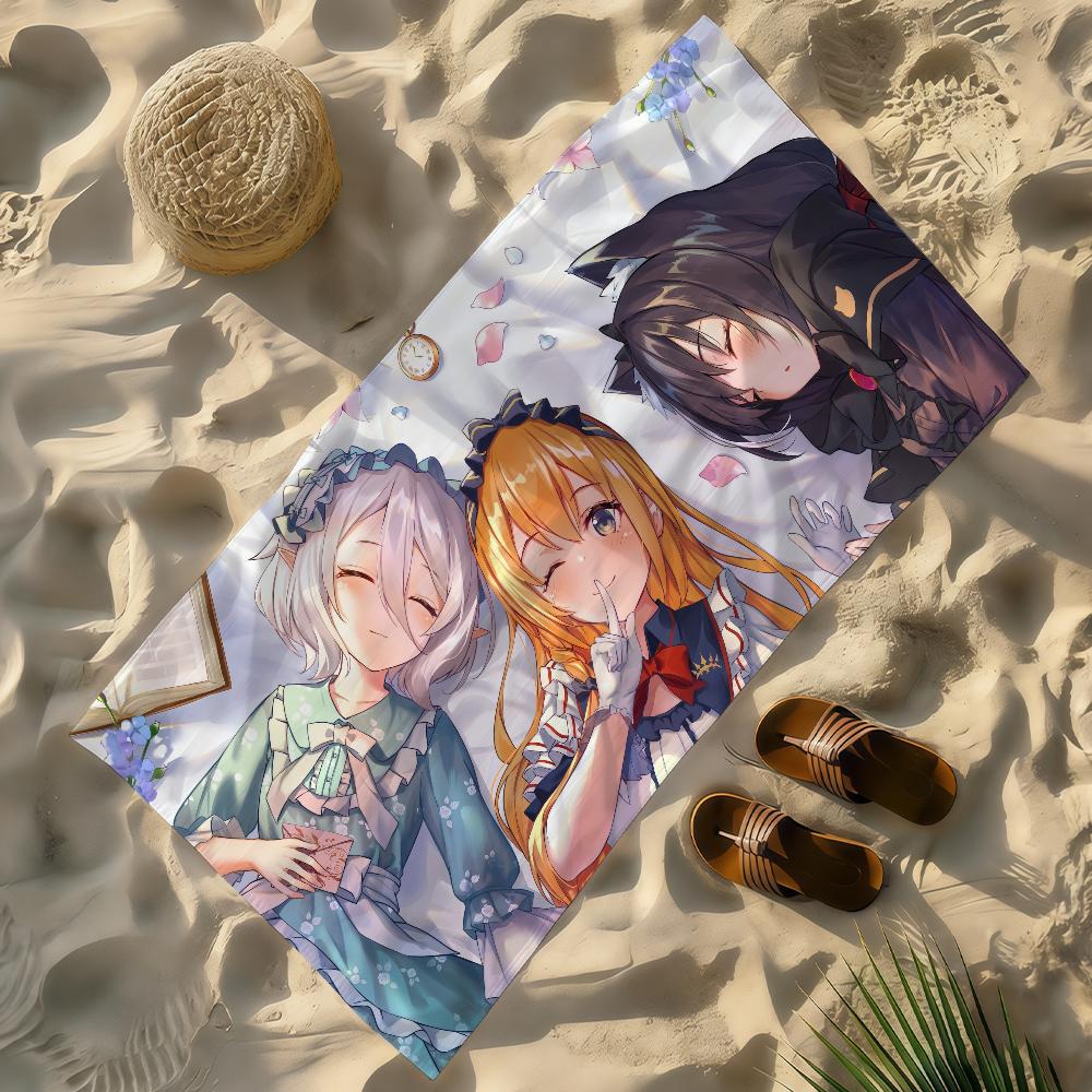 Game P-Princess Connect-S Towel Soft Lightweight Anti-Sand Large Beach Towel Quick-Drying Bath Sports Family