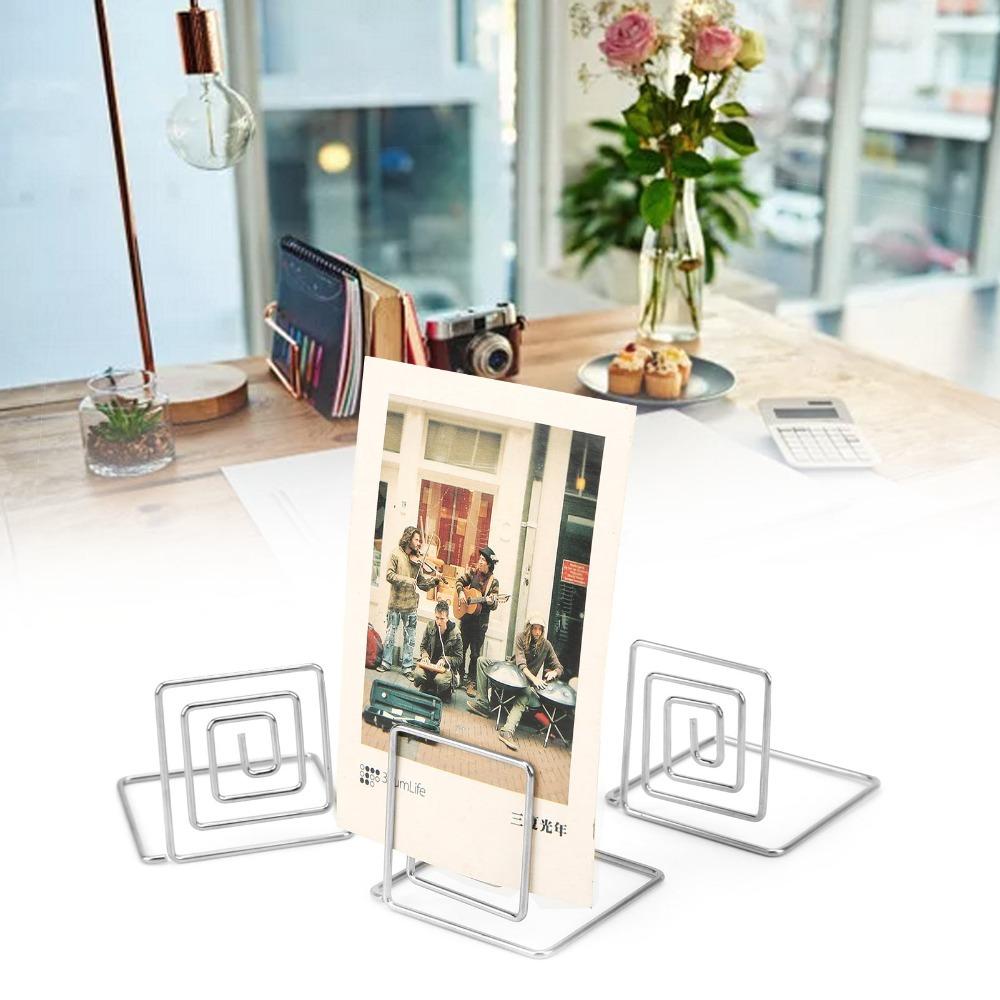 

10Pcs Silver/ Rose Gold/ Gold Table Number Holders Square Picture Holder Wedding Event