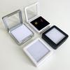 Showcase Transparent Rhinestone Jar Box Acrylic Flip Lid Crystal Display Case White Black Gemstone Holder Fashion