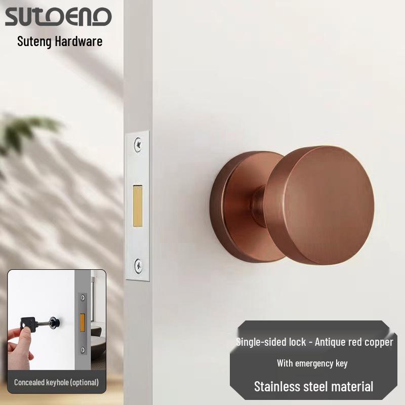 Versteckter Minimalistischer Weißer Runder Türgriff für Schlafzimmer