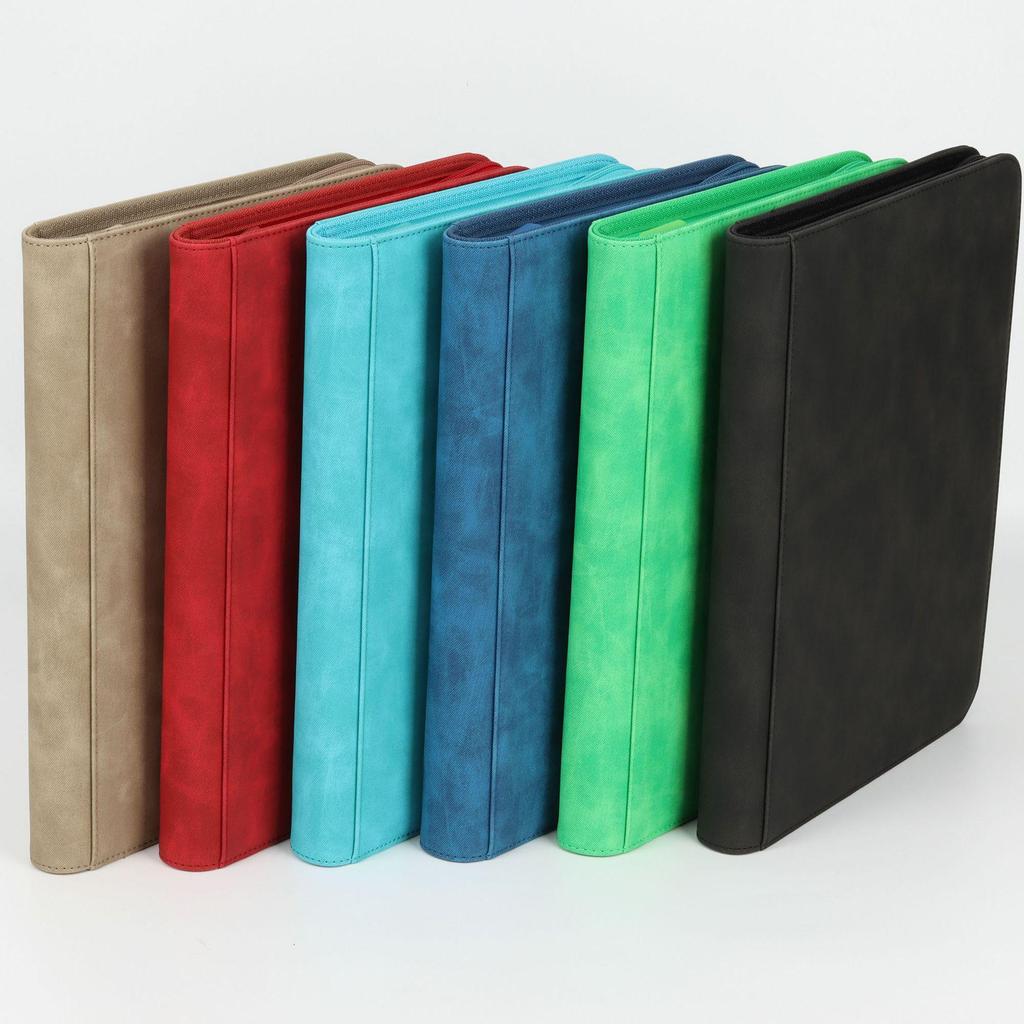 PU Leather Zipper 9-Grid Anime Card Storage Album with 360 Slots for Tabletop Game Cards