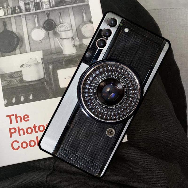 Vintage Retro Camera Phone Case For Samsung Galaxy S22 S23 S24 Ultra S20 S21 S24 FE S9 S10 Plus Note 10 20 Ultra