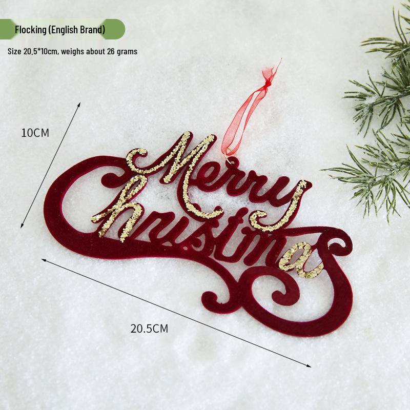 Christmas Flocking Bow Ornament - Window & Tree Decor
