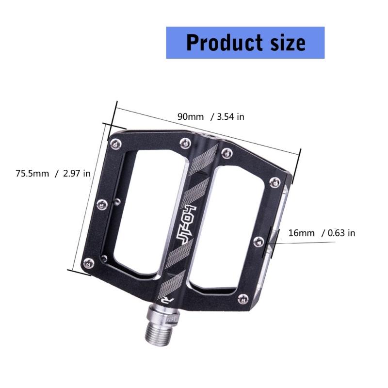 8 Pins Wide Flat Cycling Pedals Nonslip Road Bicycles Pedals Aluminum Alloy Mountain Bicycles Pedals Easy to Install