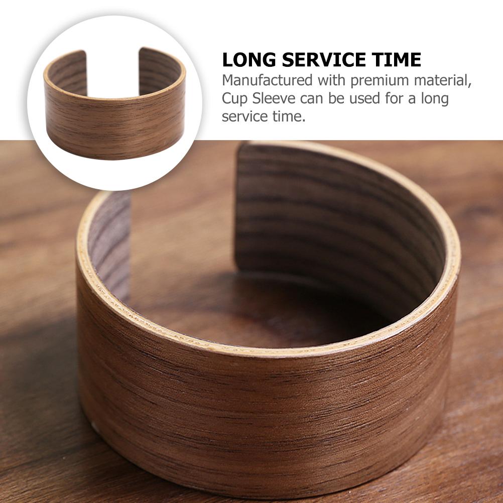 Portable Coffee Cup Walnut Holder Versatile Cover Protector Outdoor Heat-insulation Bottle Sleeve Brown Supply Office